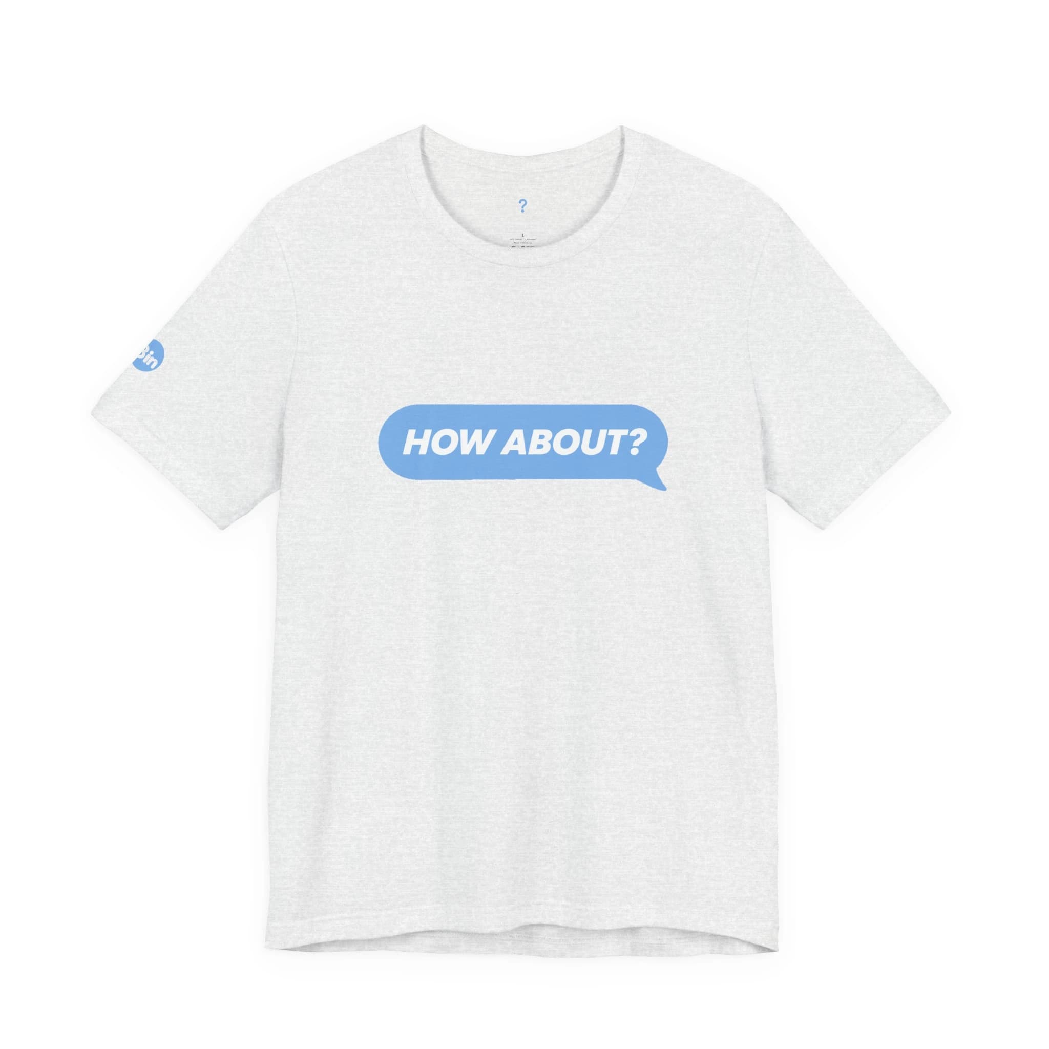 The Question Tee — Ash White / Blue Sky