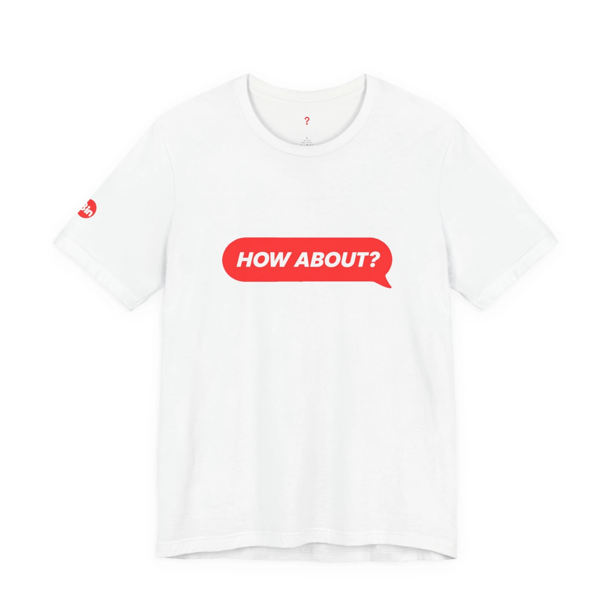 The Question Tee — Ash White / Crimson — image 1