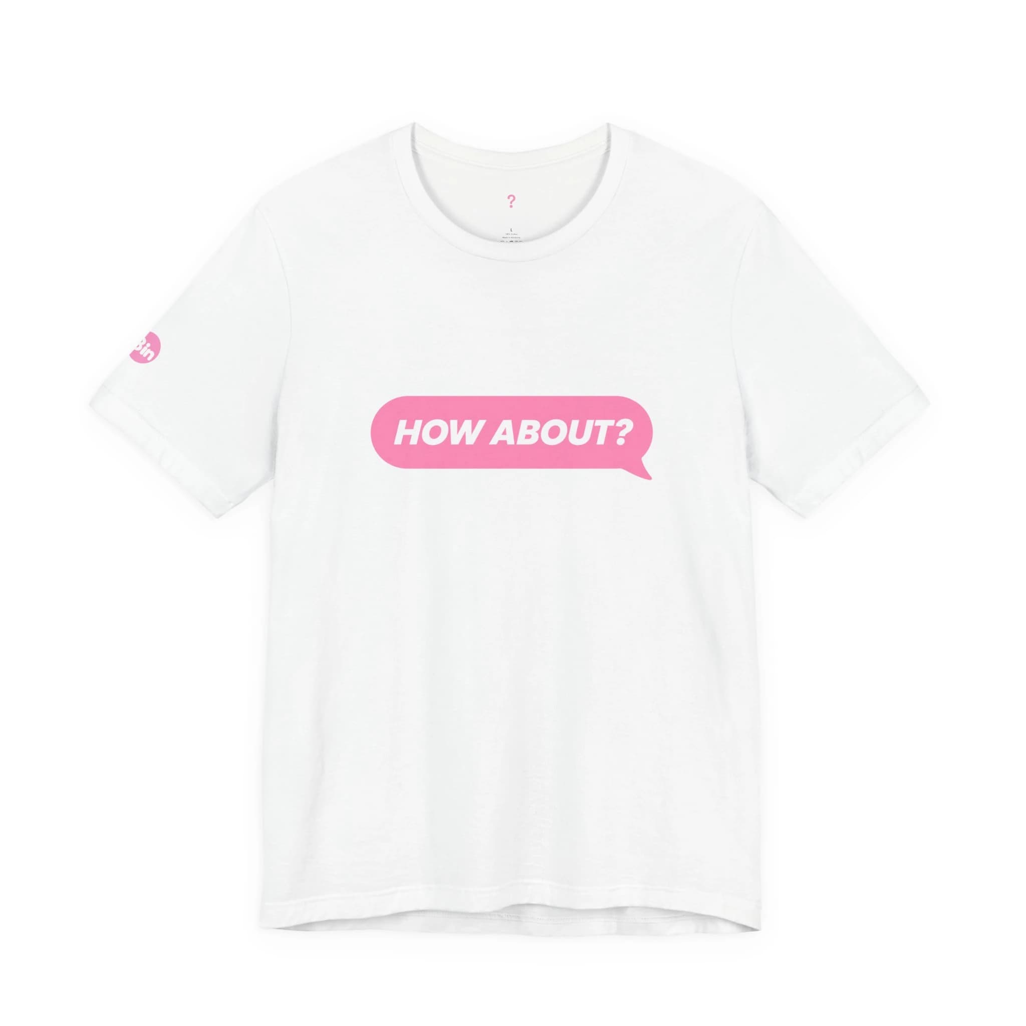 The Question Tee — Ash White / Electric Rose — image 1